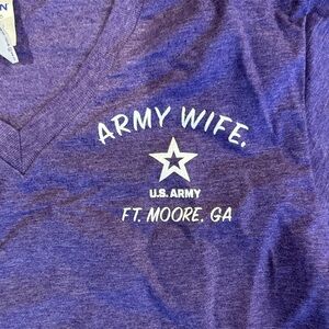 Ladies small Army Wife V-Neck T-Shirt in Purple never worn